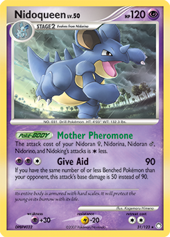 Rare Pokémon card Nidoqueen 31/123 from Mysterious Treasures expansion