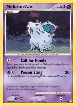 Nidoran 91/123 Pokémon card from Mysterious Treasures for sale at best price