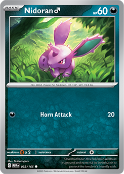 Common Pokémon card Nidoran? 32/165 from 151 expansion