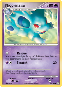 Uncommon Pokémon card Nidorina 56/123 from Mysterious Treasures expansion