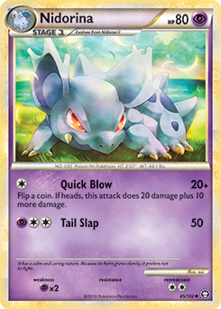 Uncommon Pokémon card Nidorina 45/102 from Triumphant expansion