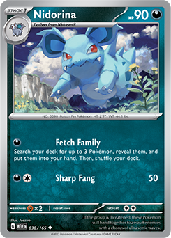 Uncommon Pokémon card Nidorina 30/165 from 151 expansion