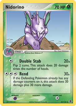 Carte Pokémon Nidorino 41/112 de la série Ex Rouge Feu Vert Feuille en vente au meilleur prix