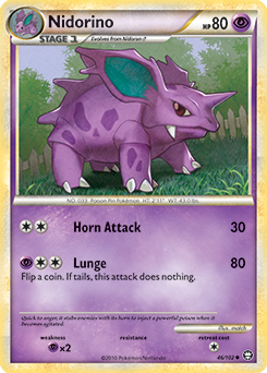 Uncommon Pokémon card Nidorino 46/102 from Triumphant expansion