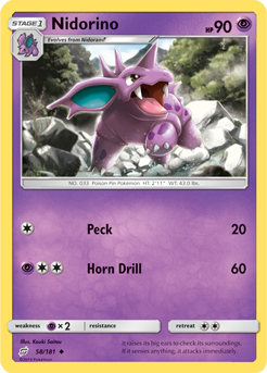 Nidorino 58/181 Pokémon card from Team Up for sale at best price