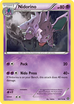 Nidorino 44/114 Pokémon card from Steam Siege for sale at best price