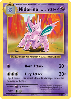 Nidorino 44/108 Pokémon card from Evolutions for sale at best price