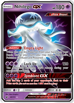 Pokemon card- Nihilego GX Full Art 103/111