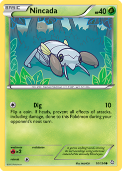 Common Pokémon card Nincada 10/124 from Dragons Exalted expansion