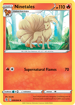 Uncommon Pokémon card Ninetales 30/264 from Fusion Strike expansion