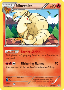 Ninetales 21/160 Pokémon card from Primal Clash for sale at best price