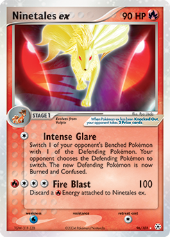 Pokémon ex Pokémon card Ninetales EX 96/101 from Ex Hidden Legends expansion