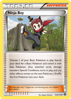Uncommon Pokémon card Ninja Boy 103/114 from Steam Siege expansion