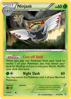 Uncommon Pokémon card Ninjask 11/124 from Dragons Exalted expansion