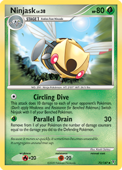 Uncommon Pokémon card Ninjask 73/147 from Supreme Victors expansion