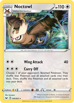 Noctowl 144/202 Pokémon card from Sword & Shield for sale at best price