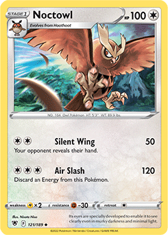 Uncommon Pokémon card Noctowl 121/189 from Astral Radiance expansion