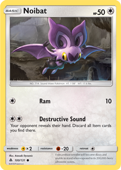 Noibat 100/131 Pokémon card from Forbidden Light for sale at best price