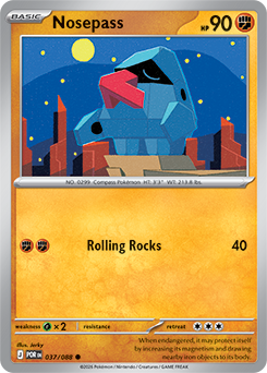 Common Pokémon card Nosepass 37/88 from Perfect Order expansion