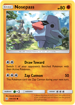 Nosepass 106/236 Pokémon card from Cosmic Eclipse for sale at best price