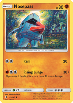 Nosepass 69/145 Pokémon card from Guardians Rising for sale at best price