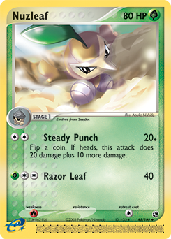 Carte Pokémon Peu commune Pifeuil 48/100 de la série Ex Tempête de Sable