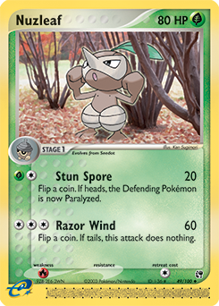 Nuzleaf 49/100 Pokémon card from Ex Sandstorm for sale at best price