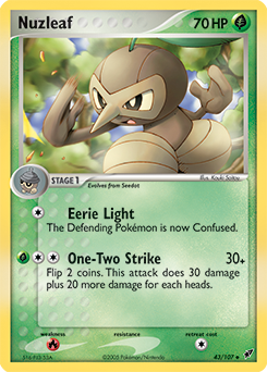Carte Pokémon Peu commune Pifeuil 43/107 de la série Ex Deoxys