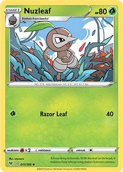 Nuzleaf 011/185 Pokémon card from Vivid Voltage for sale at best price
