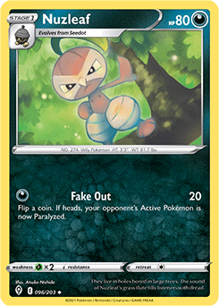 Nuzleaf 96/203 Pokémon card from Evolving Skies for sale at best price