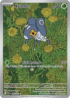 Illustration rare Pokémon card Nymble 96/94 from Phantasmal Flames expansion