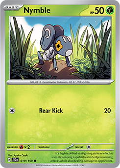 Common Pokémon card Nymble 19/159 from Journey Together expansion