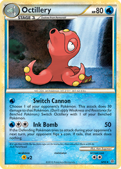 Rare holo Pokémon card Octillery 6/95 from Unleashed expansion