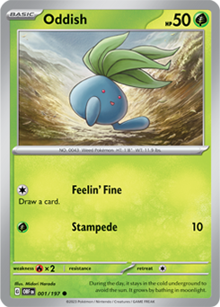 Oddish 1/197 Pokémon card from Obsidian Flames for sale at best price