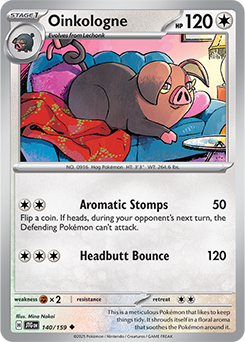 Uncommon Pokémon card Oinkologne 140/159 from Journey Together expansion