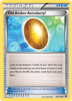 Uncommon Pokémon card Old Amber Aerodactyl 106/124 from Fates Collide expansion