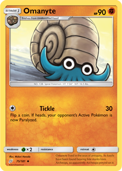 Omanyte 75/181 Pokémon card from Team Up for sale at best price