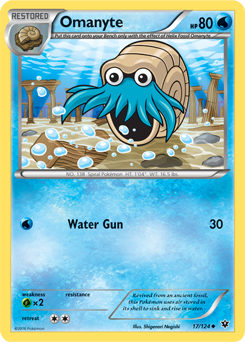 Uncommon Pokémon card Omanyte 17/124 from Fates Collide expansion
