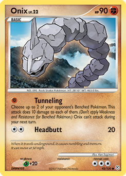Onix 92/130 Pokémon card from Diamond & Pearl for sale at best price