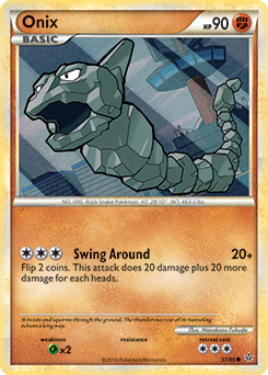 Common Pokémon card Onix 57/95 from Unleashed expansion