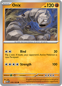 Common Pokémon card Onix 70/132 from Mega Evolution expansion
