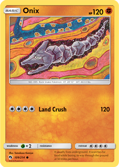 Onix 109/214 Pokémon card from Lost Thunder for sale at best price
