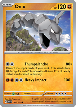 Onix 95/165 Pokémon card from 151 for sale at best price