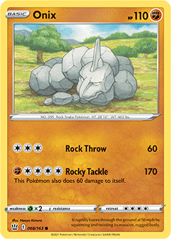 Onix 68/163 Pokémon card from Battle Styles for sale at best price