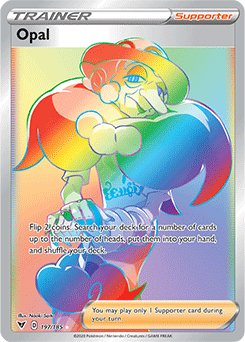 Secrète Rainbow Dresseu Pokémon card Opal 197/185 from Vivid Voltage expansion