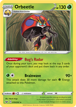 Orbeetle 19/202 Pokémon card from Sword & Shield for sale at best price