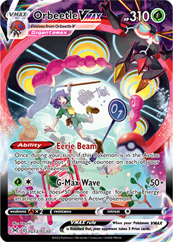 Ultra rare VMAX Pokémon card Orbeetle VMAX TG13/TG30 from Lost Origin expansion
