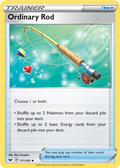Uncommon Pokémon card Ordinary Rod 171/202 from Sword & Shield expansion