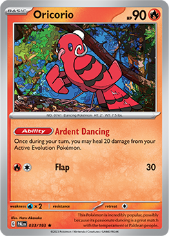 Rare Pokémon card Oricorio 033/193 from Paldea Evolved expansion