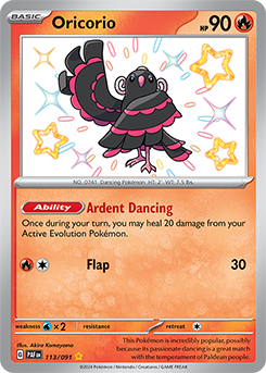Oricorio 113/91 Pokémon card from Paldean fates for sale at best price